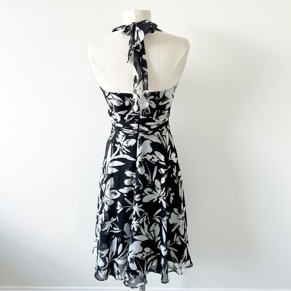 NEW White House Black Market Tropical Halter Chiffon Dress Size 0 - Picture 6 of 7